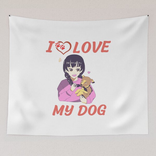 Item preview, dog mom cuddling puppy, I love my dog designed and sold by Itsforyou1.