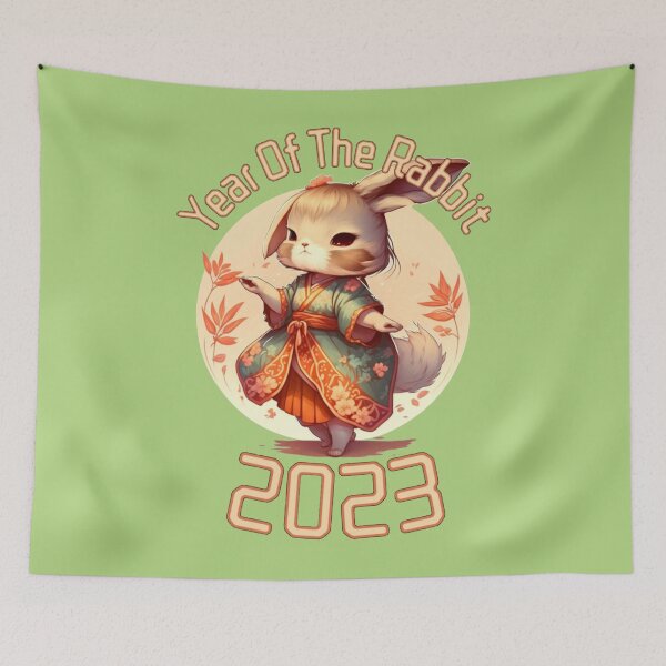 Item preview, The Year Of Rabbit 2023 Rabbit with asian Traditional Clothes designed and sold by ElvaLind.