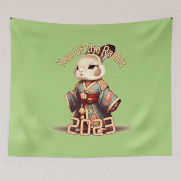 Item preview, The Year Of Rabbit 2023 Rabbit with asian Traditional Clothes designed and sold by ElvaLind.
