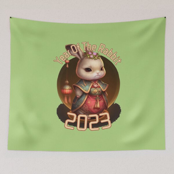 Item preview, The Year Of Rabbit 2023 Rabbit with asian Traditional Clothes designed and sold by ElvaLind.