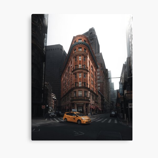 Building and Taxi in Lower Manhattan Canvas Print