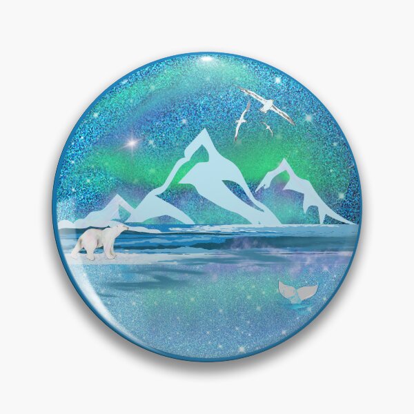 Item preview, Churchill Manitoba Canada Northern Lights (Aurora Borealis) scene - Polar bear and Belugas designed and sold by Chantockey.