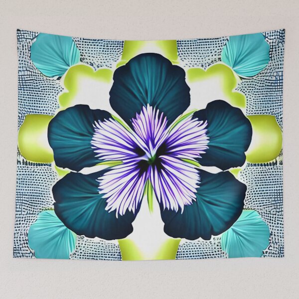 Item preview, Blue hibiscus flower artwork designed and sold by gramizzia.