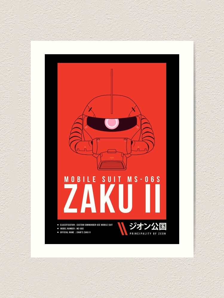 Ms 06s Char S Zaku Ii Ver 2 Art Print By Gunyuloid Redbubble