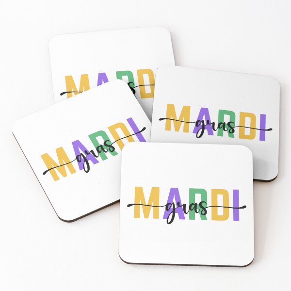 Item preview, Mardi Gras Multi colored text, minimalist, cursive gras 2 designed and sold by Escapene.