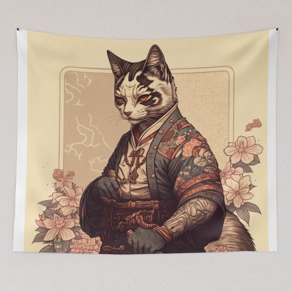 Item preview, Samurai Cat  designed and sold by Yokai Ramen.