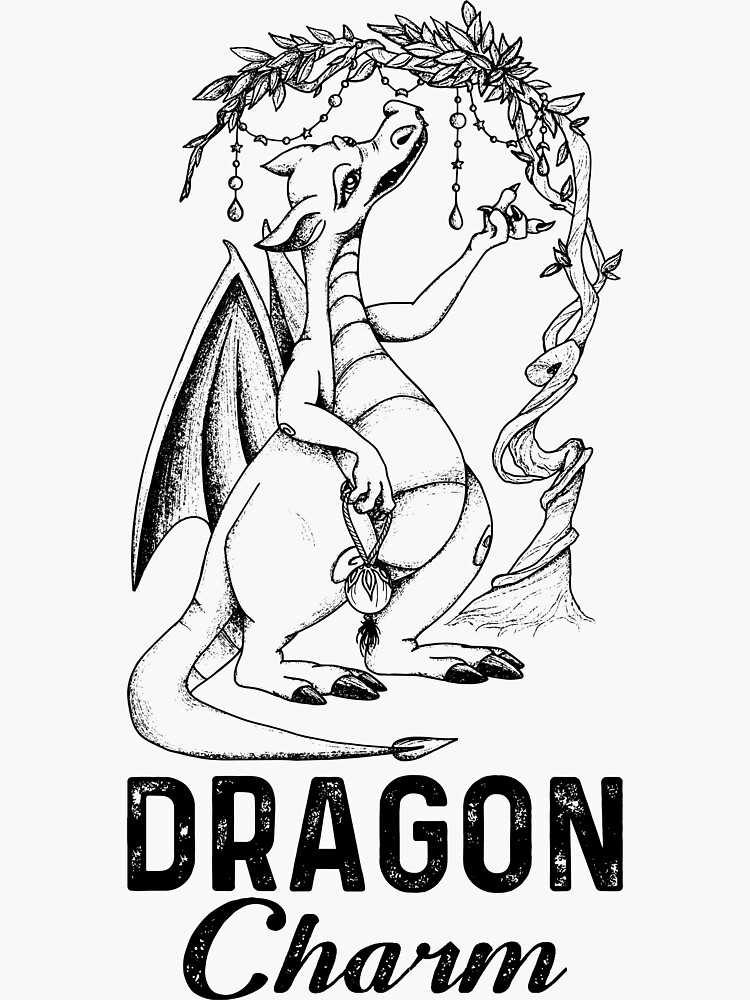 "Dragon Charm Dragon Mythical Creatures Japanese Dragon Lover" Sticker