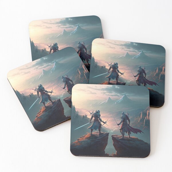 Item preview, Two warriors fighting on top of a mountain. designed and sold by DSAHART.