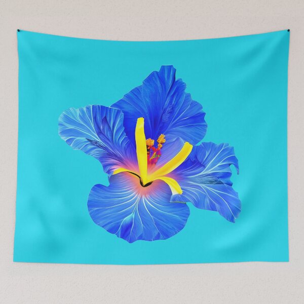 Item preview, Blue hibiscus flower artwork designed and sold by gramizzia.