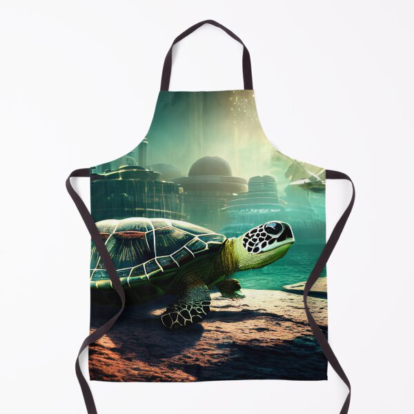 Item preview, Post-apocalyptic turtle swimming underwater. designed and sold by Maniock.