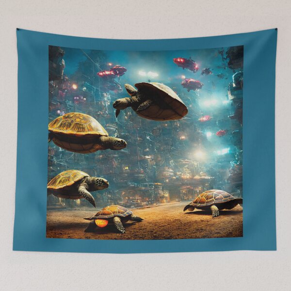 Item preview, Cyberpunk floating turtles underwater. designed and sold by Maniock.