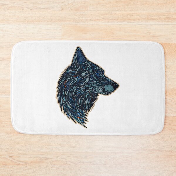 Item preview, Side profile wolf design #2 - blue version designed and sold by DaveDanchuk.