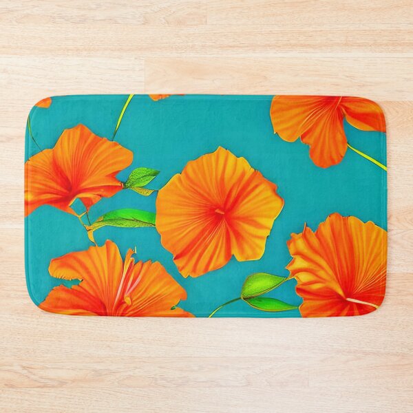 Item preview, Orange hibiscus flower pattern designed and sold by gramizzia.