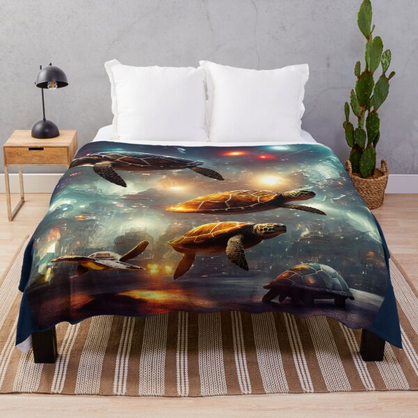 Item preview, Swimming turtles underwater - Cyberpunk. designed and sold by Maniock.