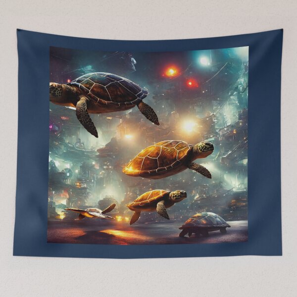 Item preview, Swimming turtles underwater - Cyberpunk.  designed and sold by Maniock.
