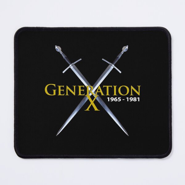 Item preview, GENERATION X, GEN X, 1965 TO 1981, INDEPENDENT, LATCH KEY KIDS, CROSSED SWORDS designed and sold by classic car craze.