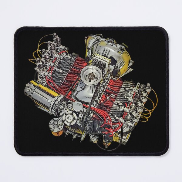 Item preview, Corvair Vintage Hot Rod High Performance Engine Motor Illustration designed and sold by FlatSixGraphics.