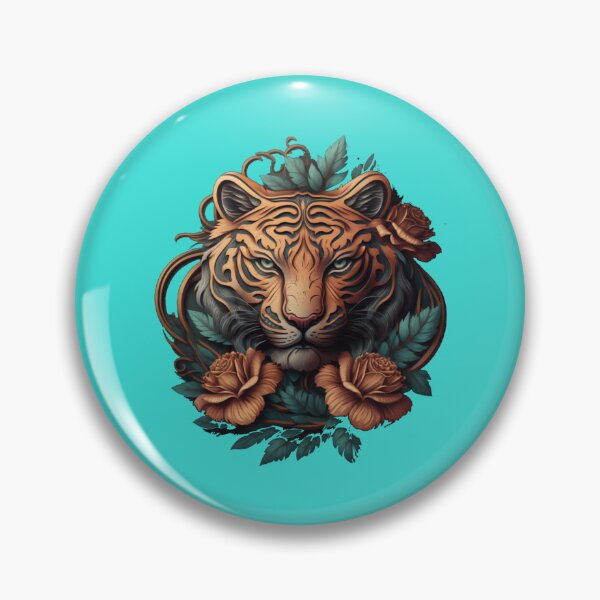 Item preview, Tiger with Flowers designed and sold by ElvaLind.