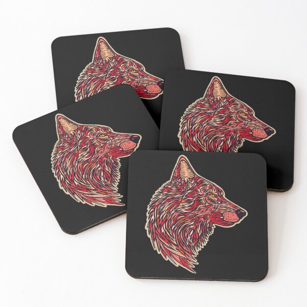 Item preview, Side profile wolf design #3 - red version designed and sold by DaveDanchuk.