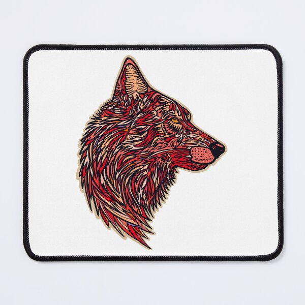 Item preview, Side profile wolf design #3 - red version designed and sold by DaveDanchuk.