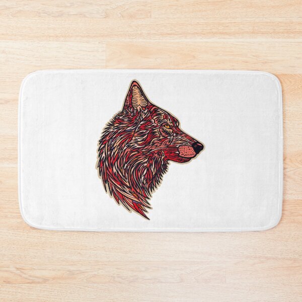 Item preview, Side profile wolf design #3 - red version designed and sold by DaveDanchuk.