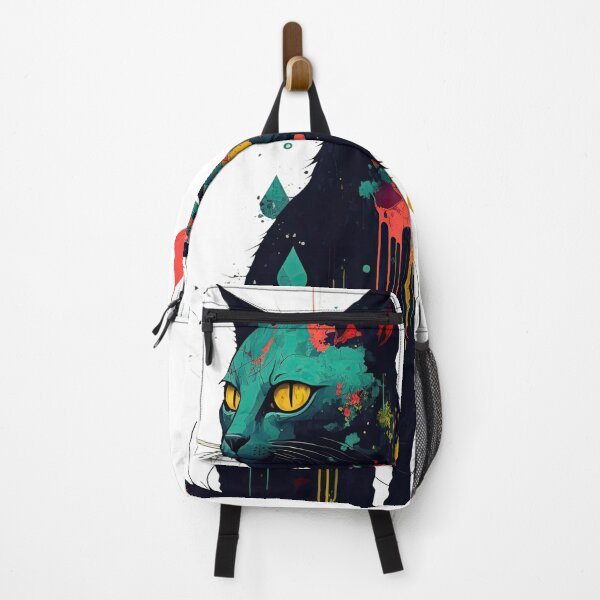 Item preview, black cat with paint dripping designed and sold by raindigitalart.