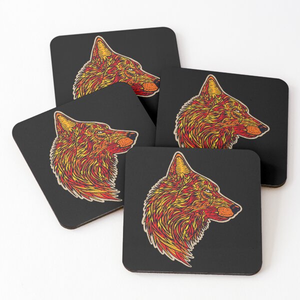 Item preview, Side profile wolf design #4 - fire version designed and sold by DaveDanchuk.