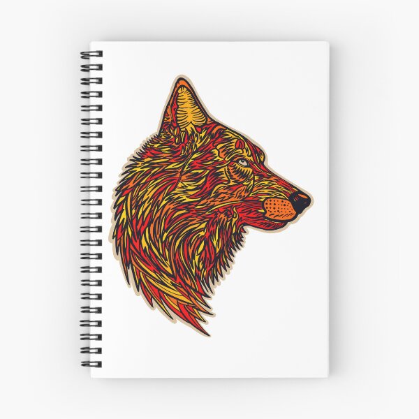 Item preview, Side profile wolf design #4 - fire version designed and sold by DaveDanchuk.