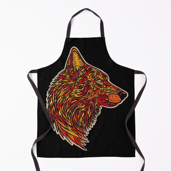 Item preview, Side profile wolf design #4 - fire version designed and sold by DaveDanchuk.