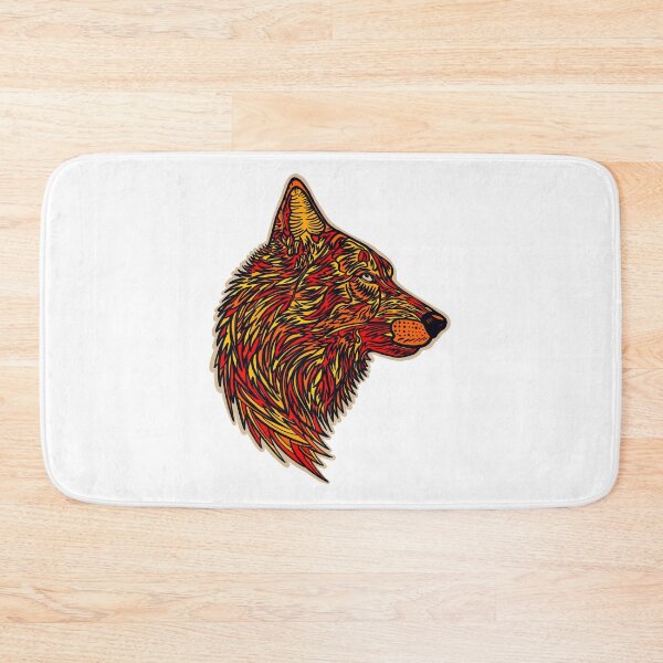 Item preview, Side profile wolf design #4 - fire version designed and sold by DaveDanchuk.