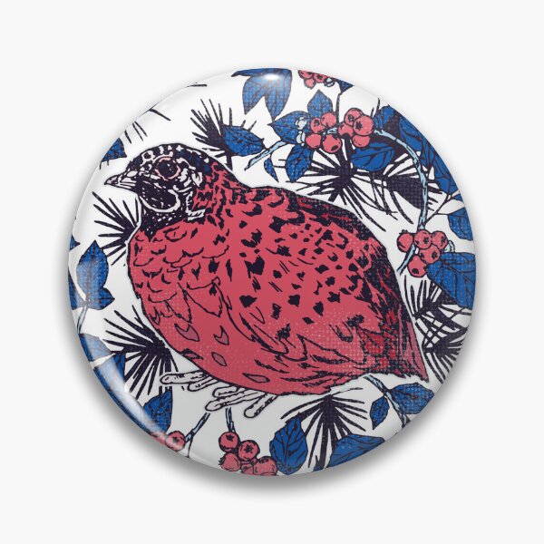 Item preview, Vintage Quail, Blueberries, and Brambles Pattern designed and sold by Quail and Friends.
