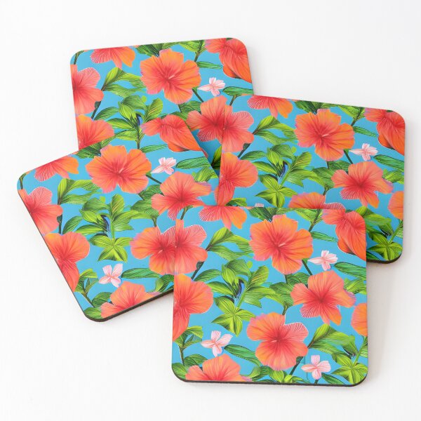 Item preview, Orange hibiscus flower pattern designed and sold by gramizzia.
