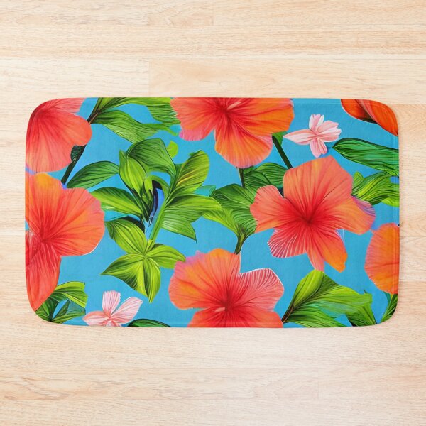 Item preview, Orange hibiscus flower pattern designed and sold by gramizzia.