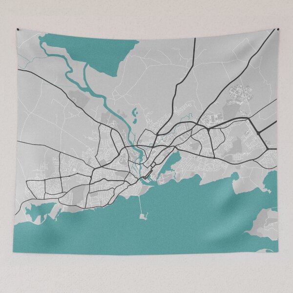 Item preview, Galway Ireland Map - Minimal Style w/ Roads designed and sold by wxnw-designs.
