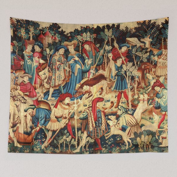 Item preview, MEDIEVAL WILD BOAR HUNT  Devonshire Tapestry designed and sold by BulganLumini.