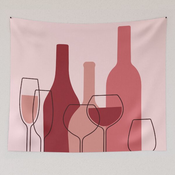 Item preview, Feminine Wine Silhouette (Light Pink Color Palette) designed and sold by NMattsonDesigns.