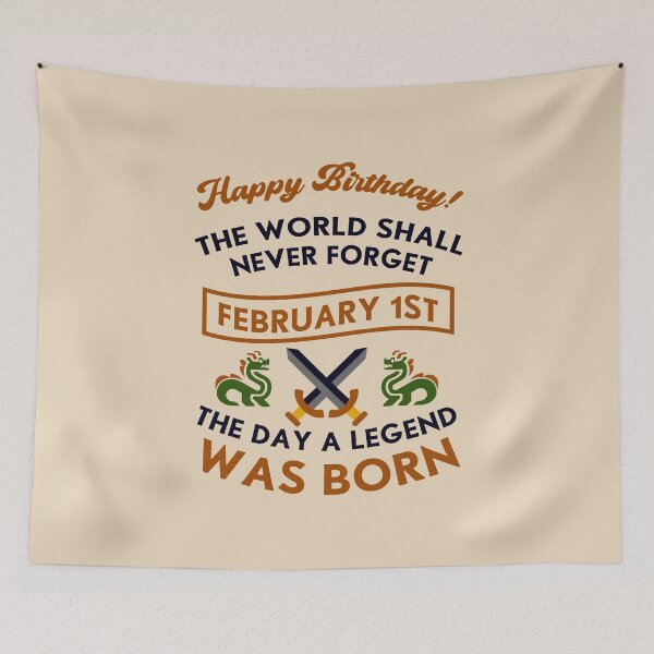 Item preview, February 1st The Day A Legend Was Born Dragons and Swords Design (Dark) designed and sold by Graograman.