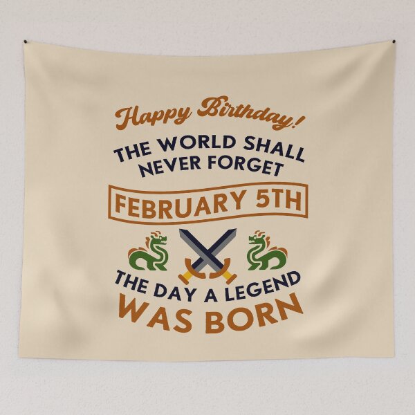 Item preview, February 5th The Day A Legend Was Born Dragons And Swords Design (Dark) designed and sold by Graograman.