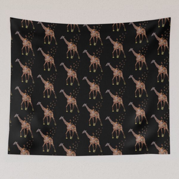 Aperçu de l'œuvre Girafe et papillon double exposition créée et vendue par SoniaCoteStudio.