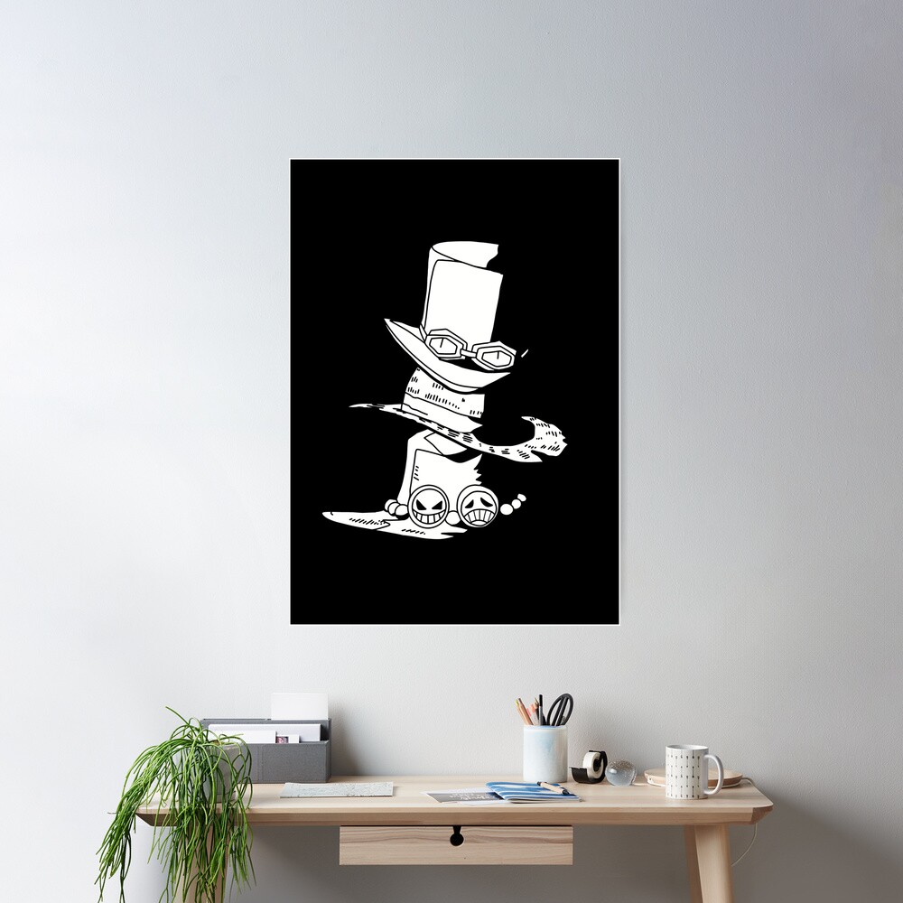 One Piece the Three Brother's Hat Ace Sabo Luffy in Transparent Black and  White Sticker for Sale by Animangapoi