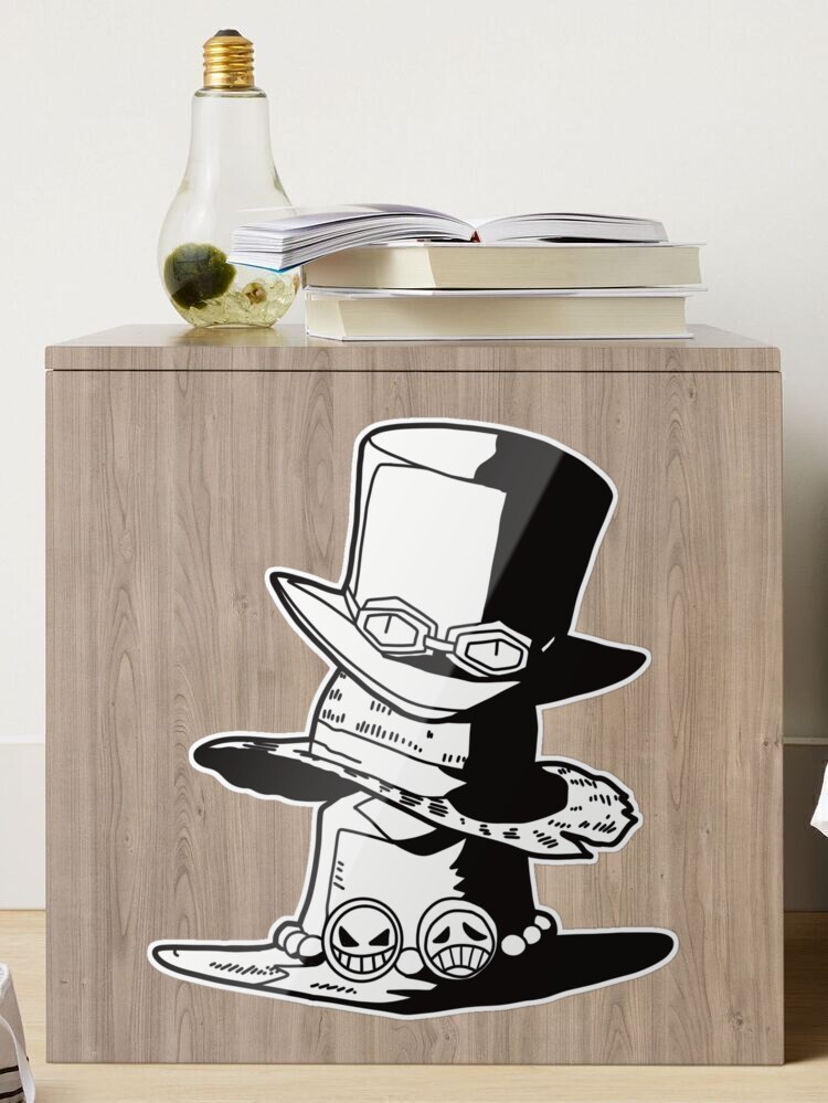 One Piece the Three Brother's Hat Ace Sabo Luffy in Transparent Black and  White Sticker for Sale by Animangapoi