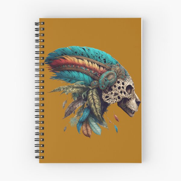 Item preview, Colourful Head of an Aztec Jaguar Warrior Skull Mexican Ancient Mythology  designed and sold by CoyoteStudio.