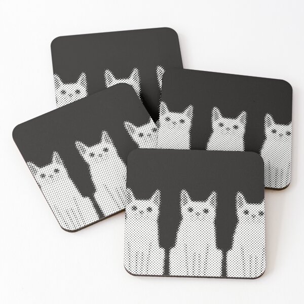 Item preview, Graphic cats in a halftone abstract painting designed and sold by marina63.