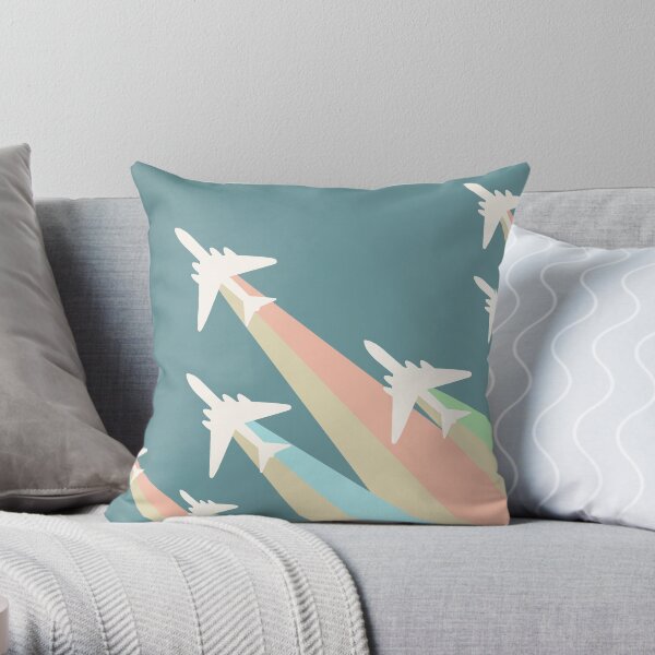 Airplanes Illustration Throw Pillow
