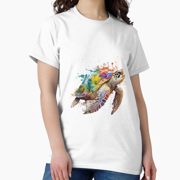 Item preview, The Majestic Sea Turtle - Dripping Ink Art Style designed and sold by Kontrst.