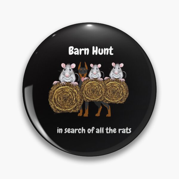 Item preview, Funny Barn Hunt - in search of all the rats with a Doberman standing behind designed and sold by Just4doglovers.