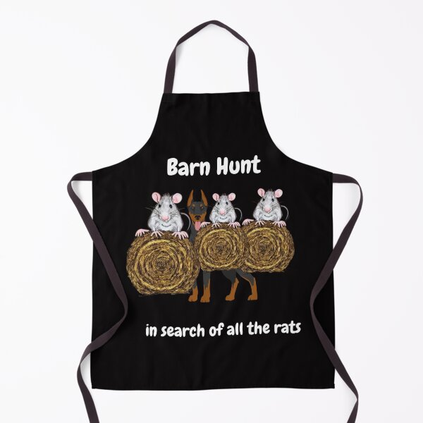 Item preview, Funny Barn Hunt - in search of all the rats with a Doberman standing behind designed and sold by Just4doglovers.