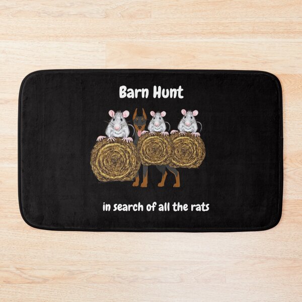 Item preview, Funny Barn Hunt - in search of all the rats with a Doberman standing behind designed and sold by Just4doglovers.