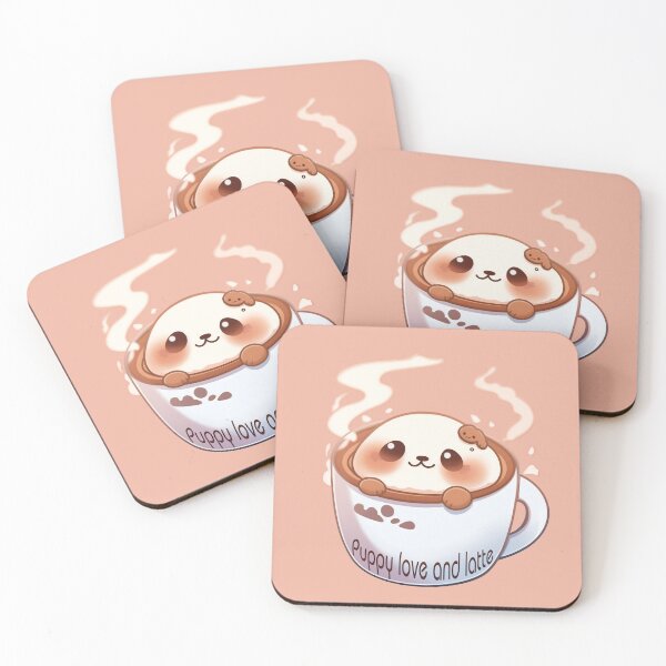 Item preview, Cute puppy love and latte for dog lovers designed and sold by CuteAndGritty.