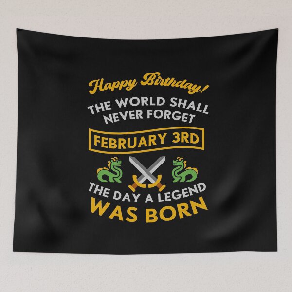 Item preview, February 3rd The Day A Legend Was Born Dragons And Swords Design (Light) designed and sold by Graograman.